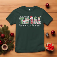 Christmas Twin Mama Claus T Shirt Pregnancy Announcement - Wonder Print Shop