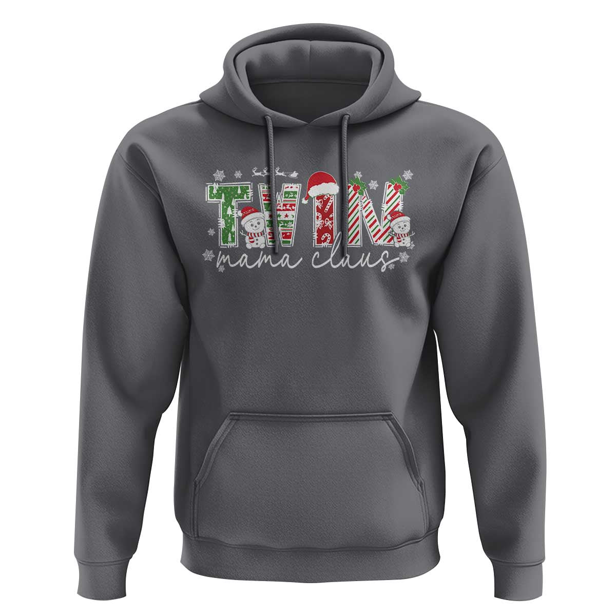 Christmas Twin Mama Claus Hoodie Pregnancy Announcement - Wonder Print Shop