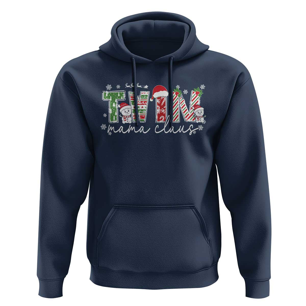 Christmas Twin Mama Claus Hoodie Pregnancy Announcement - Wonder Print Shop