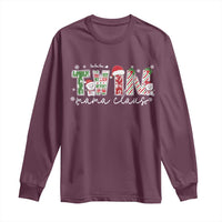 Christmas Twin Mama Claus Long Sleeve Shirt Pregnancy Announcement - Wonder Print Shop