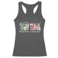 Christmas Twin Mama Claus Racerback Tank Top Pregnancy Announcement - Wonder Print Shop