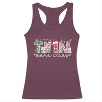 Christmas Twin Mama Claus Racerback Tank Top Pregnancy Announcement - Wonder Print Shop