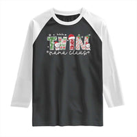 Christmas Twin Mama Claus Raglan Shirt Pregnancy Announcement - Wonder Print Shop