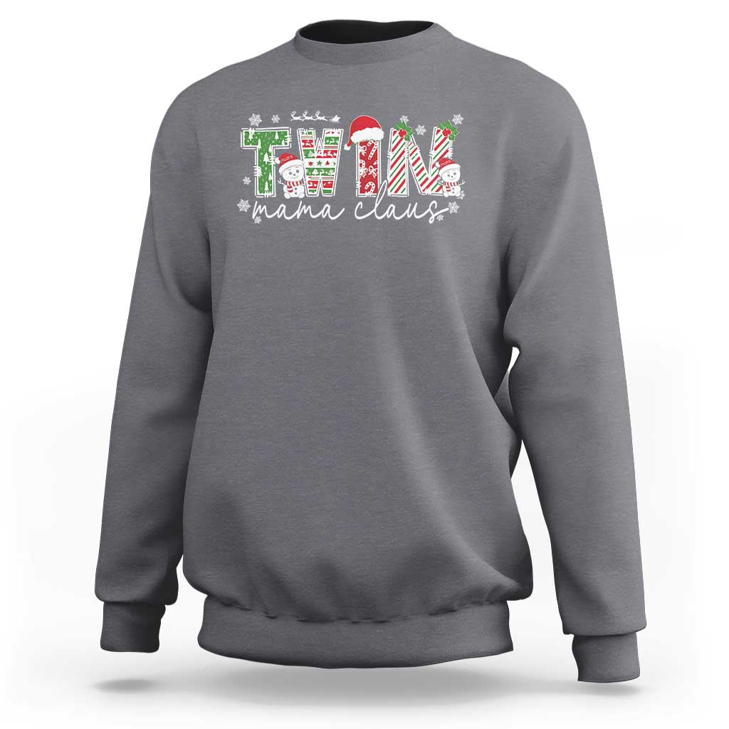 Christmas Twin Mama Claus Sweatshirt Pregnancy Announcement - Wonder Print Shop