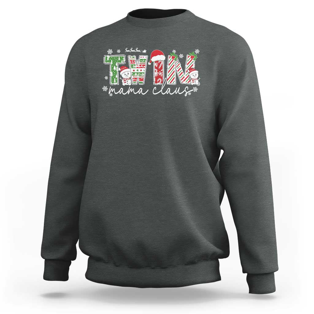 Christmas Twin Mama Claus Sweatshirt Pregnancy Announcement - Wonder Print Shop