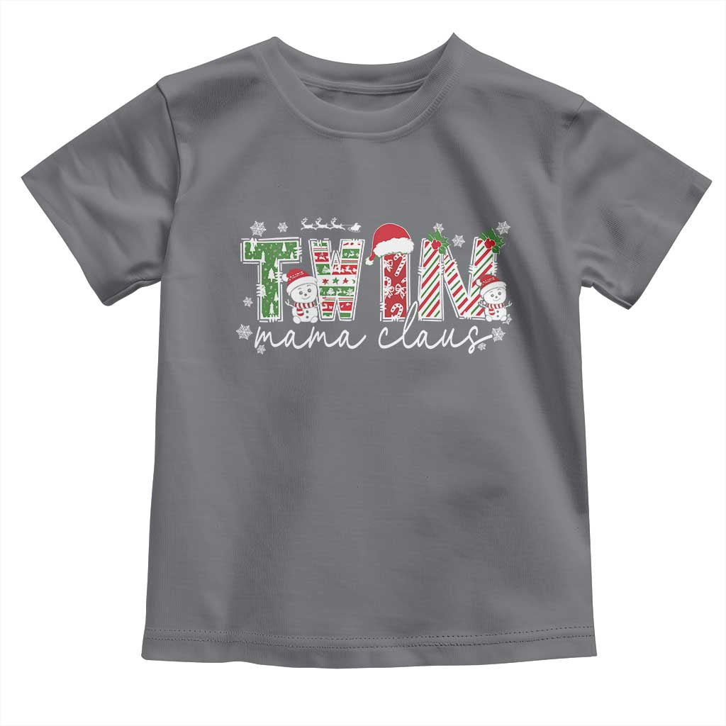 Christmas Twin Mama Claus Toddler T Shirt Pregnancy Announcement - Wonder Print Shop