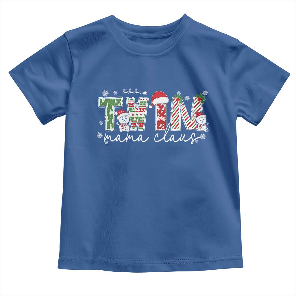 Christmas Twin Mama Claus Toddler T Shirt Pregnancy Announcement - Wonder Print Shop