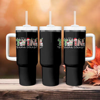 Christmas Twin Mama Claus Tumbler With Handle Pregnancy Announcement - Wonder Print Shop