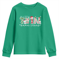 Christmas Twin Mama Claus Youth Sweatshirt Pregnancy Announcement - Wonder Print Shop