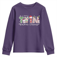 Christmas Twin Mama Claus Youth Sweatshirt Pregnancy Announcement - Wonder Print Shop