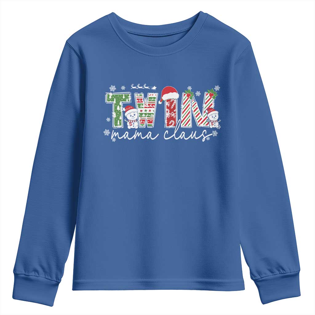 Christmas Twin Mama Claus Youth Sweatshirt Pregnancy Announcement - Wonder Print Shop