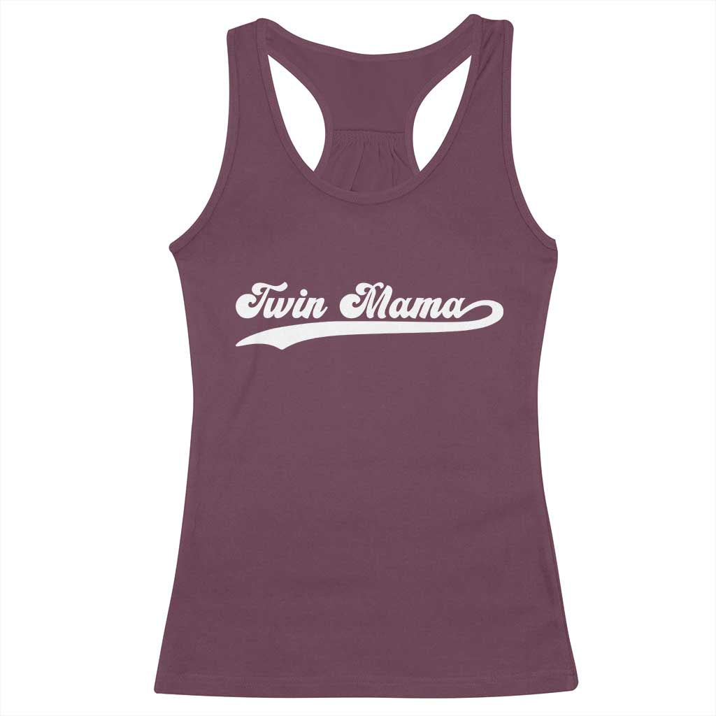 Twin Mama Racerback Tank Top Pregnancy Announcement New Mom Gift