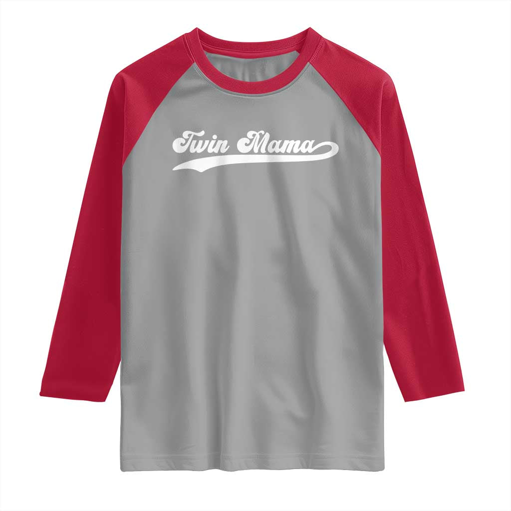 Twin Mama Raglan Shirt Pregnancy Announcement New Mom Gift