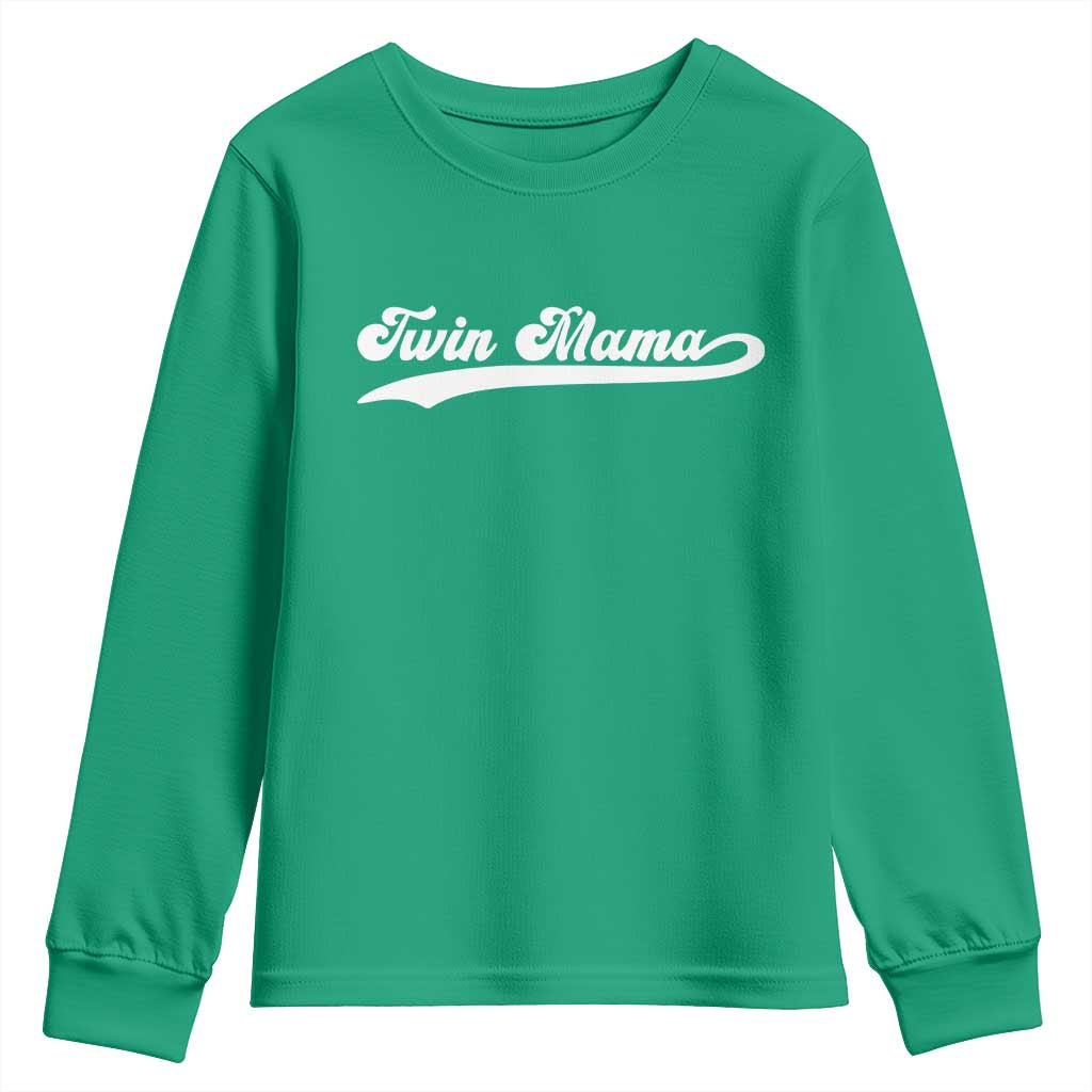 Twin Mama Youth Sweatshirt Pregnancy Announcement New Mom Gift
