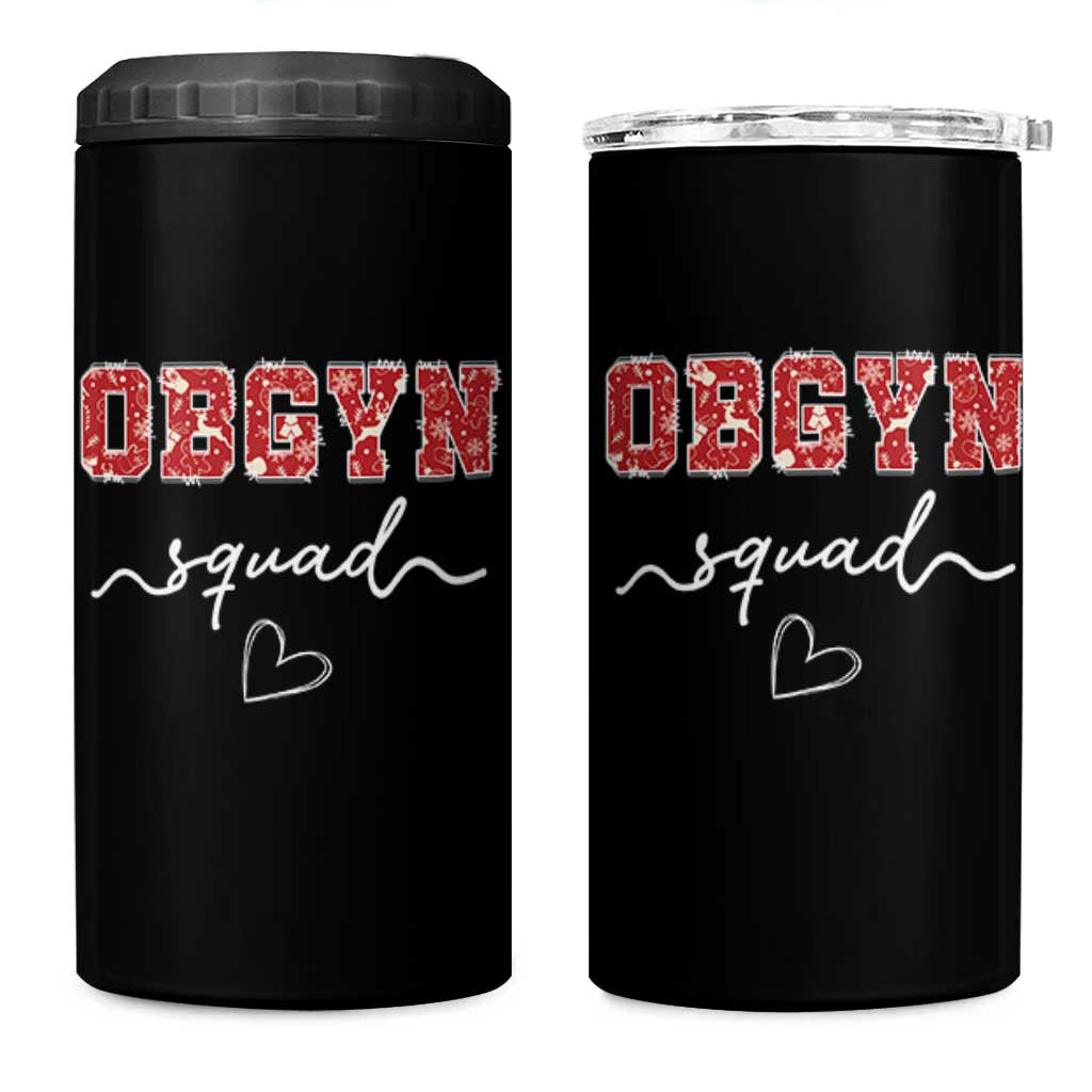 Christmas OBGYN Squad 4 in 1 Can Cooler Tumbler Obstetrics And Gynecology Nurse - Wonder Print Shop