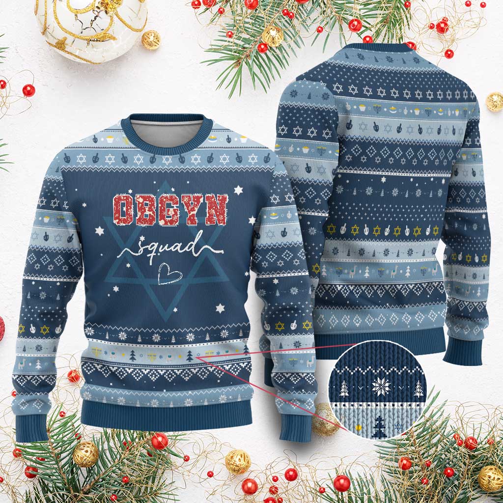 Christmas OBGYN Squad Hanukkah Ugly Sweater Obstetrics And Gynecology Nurse - Wonder Print Shop