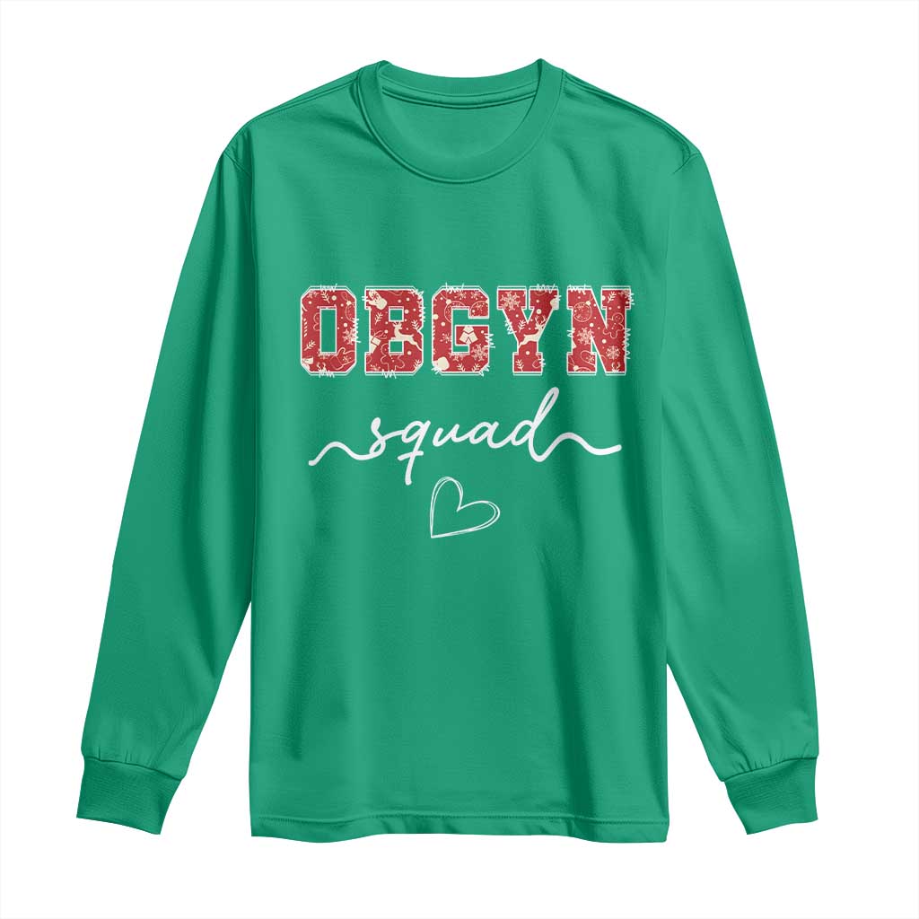 Christmas OBGYN Squad Long Sleeve Shirt Obstetrics And Gynecology Nurse - Wonder Print Shop