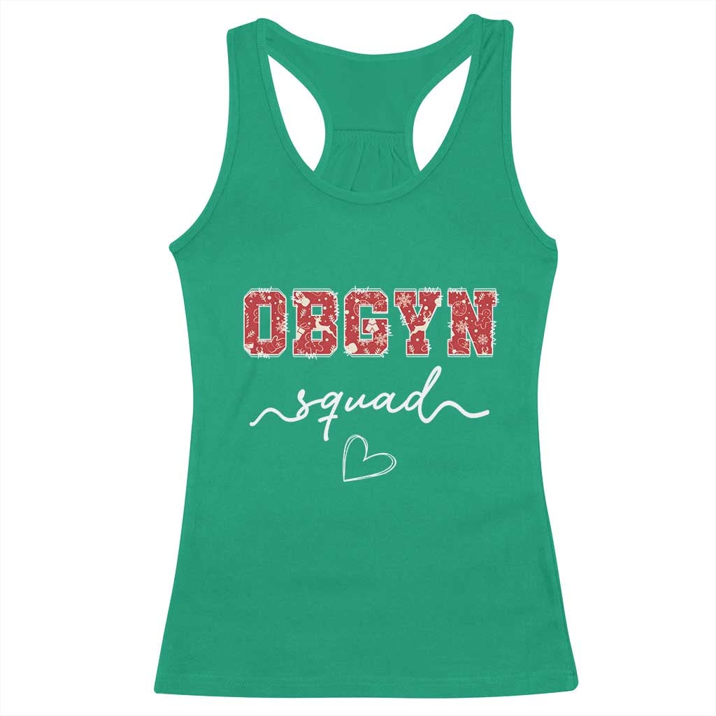 Christmas OBGYN Squad Racerback Tank Top Obstetrics And Gynecology Nurse - Wonder Print Shop