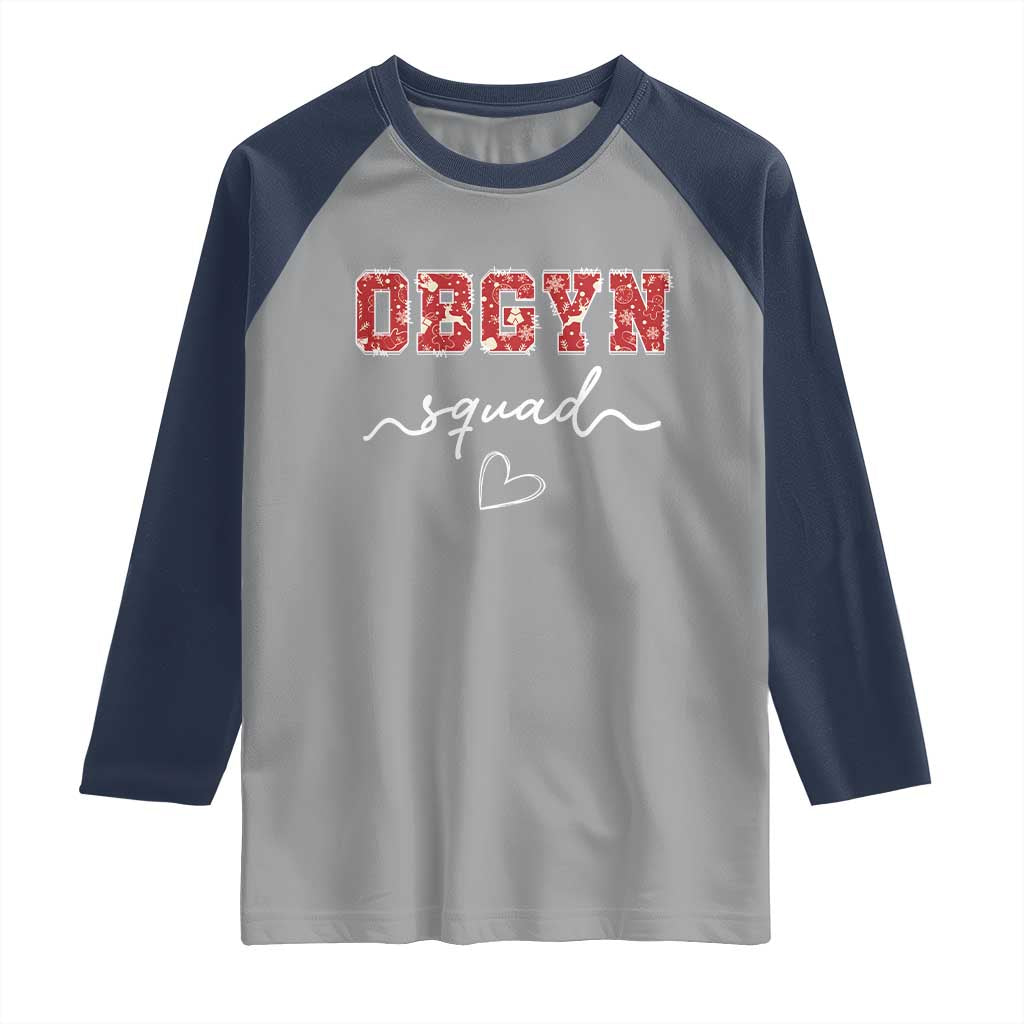Christmas OBGYN Squad Raglan Shirt Obstetrics And Gynecology Nurse - Wonder Print Shop