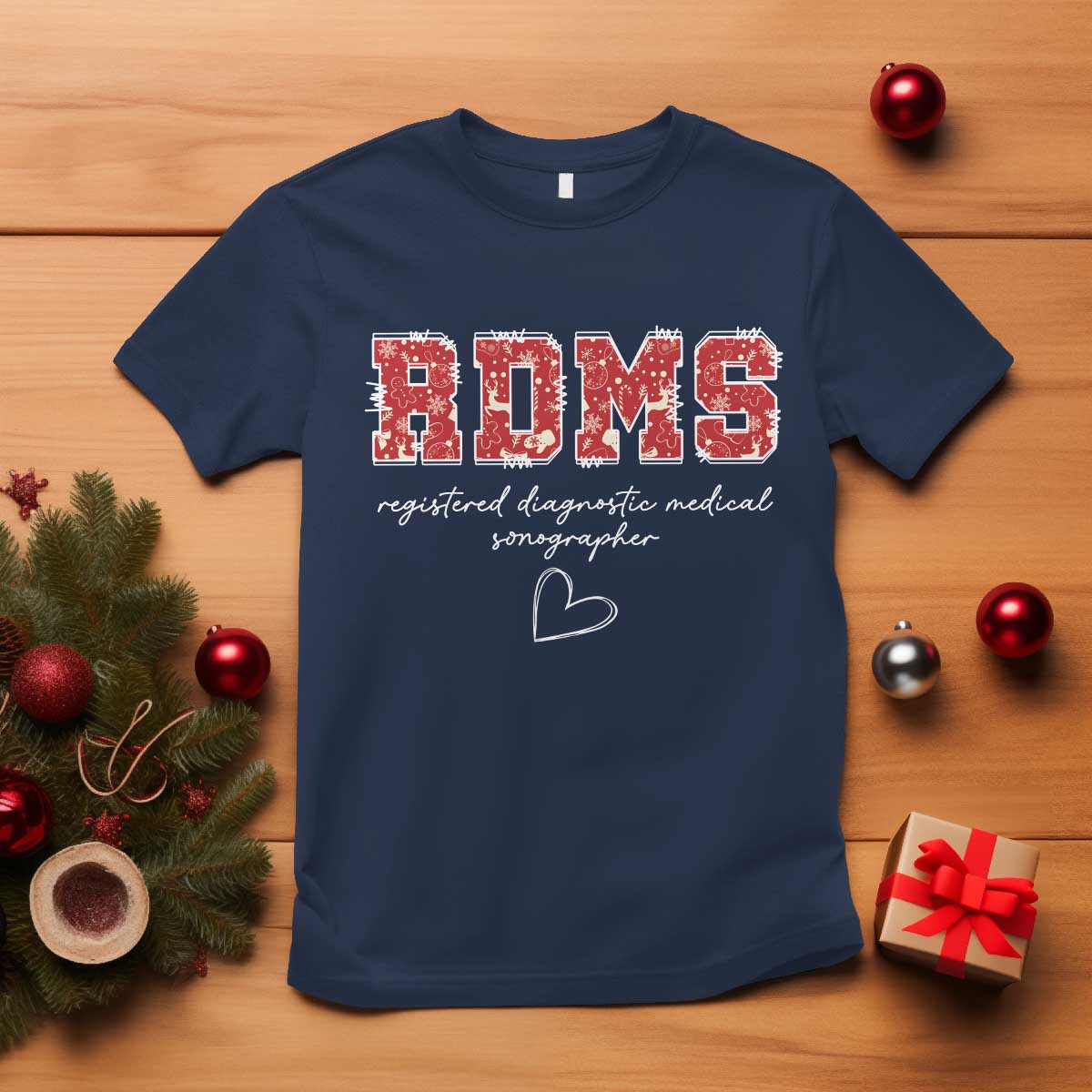 Christmas Sonographer T Shirt RDMS Ultrasound Tech Technologist Gift - Wonder Print Shop