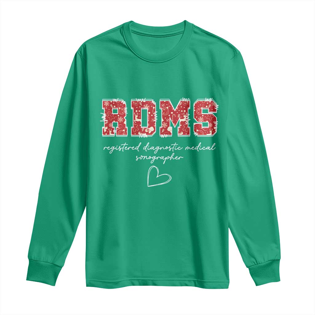 Christmas Sonographer Long Sleeve Shirt RDMS Ultrasound Tech Technologist Gift - Wonder Print Shop
