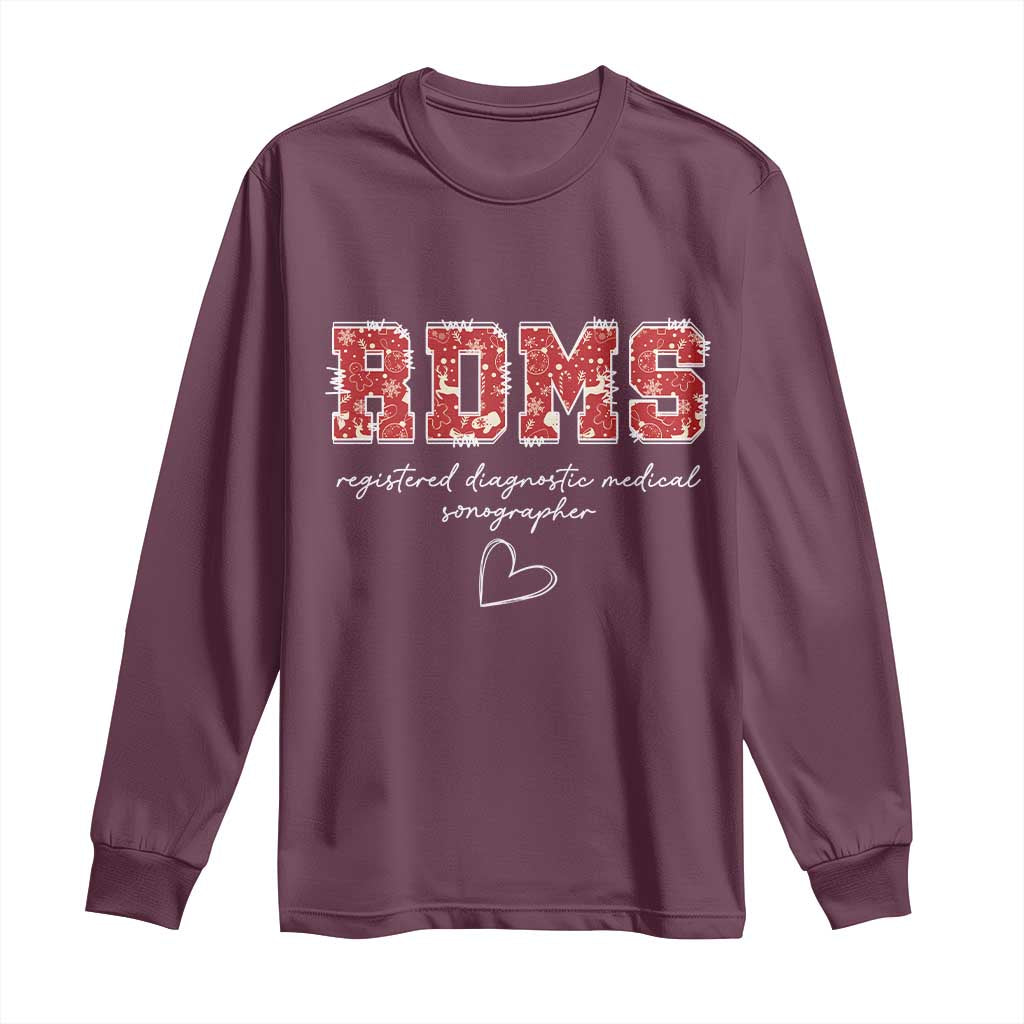 Christmas Sonographer Long Sleeve Shirt RDMS Ultrasound Tech Technologist Gift - Wonder Print Shop