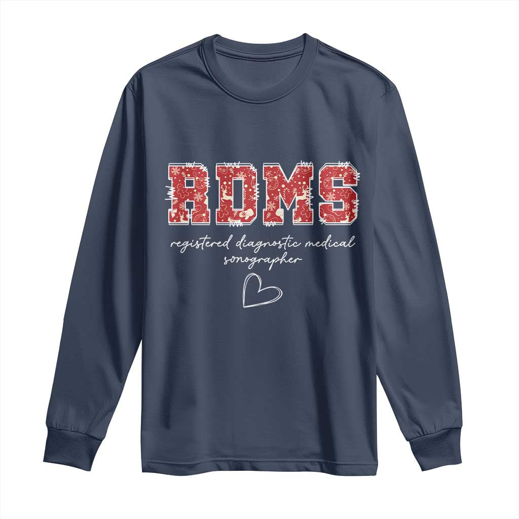 Christmas Sonographer Long Sleeve Shirt RDMS Ultrasound Tech Technologist Gift - Wonder Print Shop