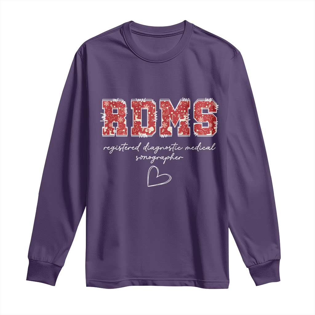 Christmas Sonographer Long Sleeve Shirt RDMS Ultrasound Tech Technologist Gift - Wonder Print Shop