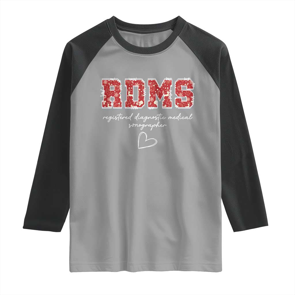 Christmas Sonographer Raglan Shirt RDMS Ultrasound Tech Technologist Gift - Wonder Print Shop