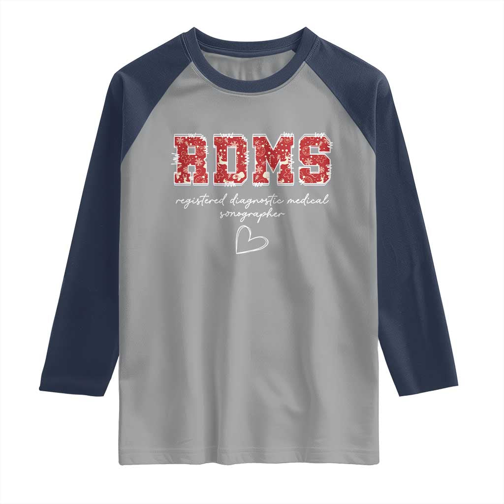 Christmas Sonographer Raglan Shirt RDMS Ultrasound Tech Technologist Gift - Wonder Print Shop