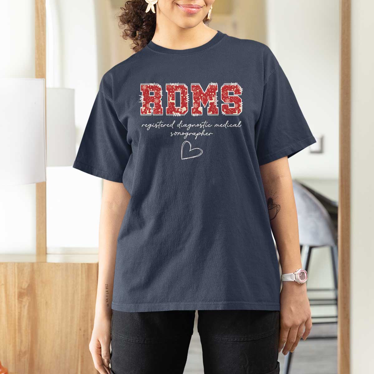 Christmas Sonographer T Shirt For Women RDMS Ultrasound Tech Technologist Gift - Wonder Print Shop