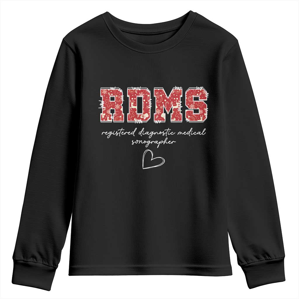Christmas Sonographer Youth Sweatshirt RDMS Ultrasound Tech Technologist Gift - Wonder Print Shop