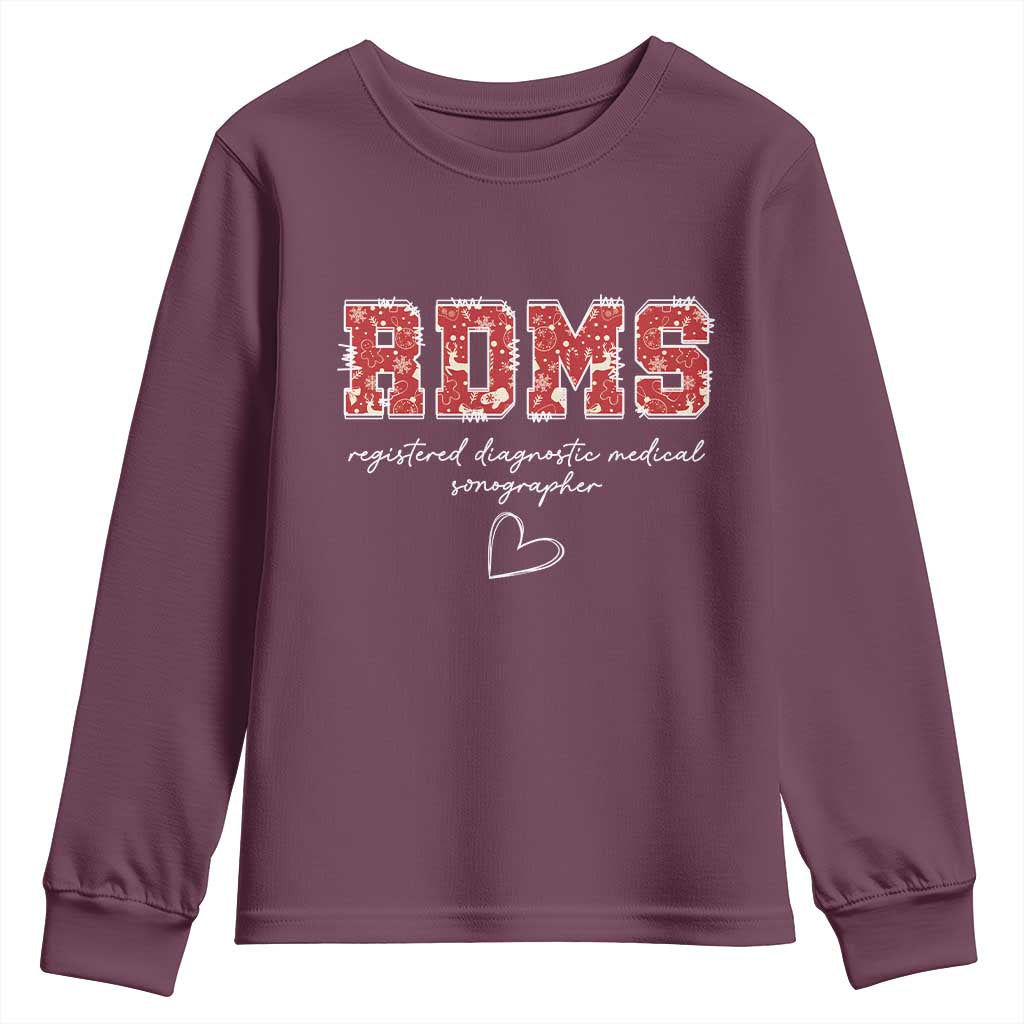 Christmas Sonographer Youth Sweatshirt RDMS Ultrasound Tech Technologist Gift - Wonder Print Shop