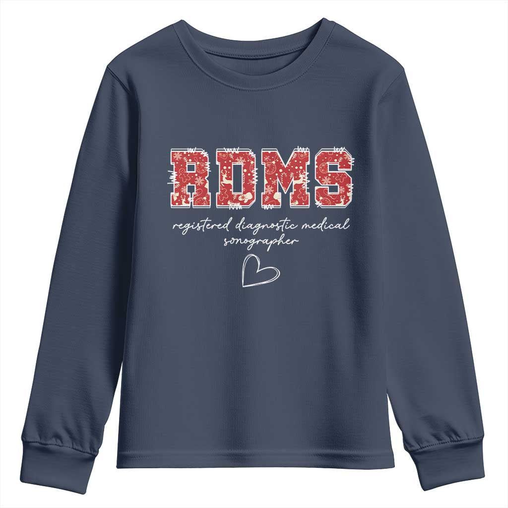 Christmas Sonographer Youth Sweatshirt RDMS Ultrasound Tech Technologist Gift - Wonder Print Shop