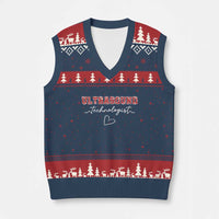 Ultrasound Tech Xmas V-Neck Knit Sweater Vest Technologist Gift Sonographer Sonography Student - Wonder Print Shop