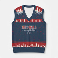 Xmas Medical Assistant V-Neck Knit Sweater Vest MA Nurse Gift - Wonder Print Shop