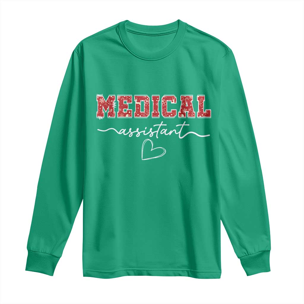 Christmas Medical Assistant Long Sleeve Shirt MA Nurse Gift - Wonder Print Shop