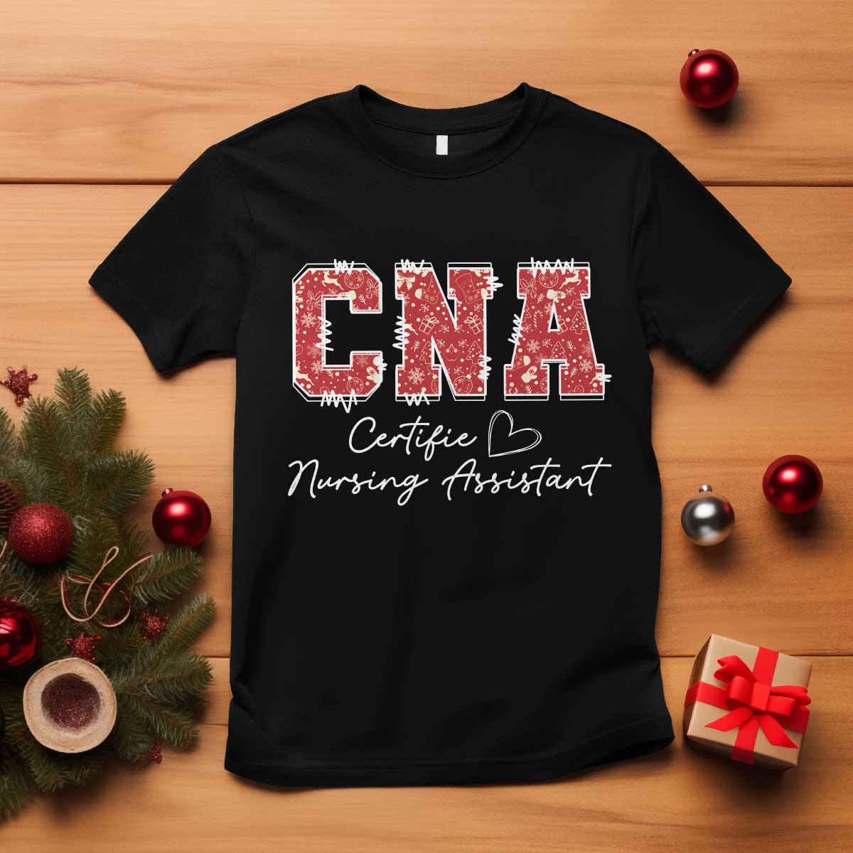 CNA Christmas T Shirt Certified Nursing Assistant Gift - Wonder Print Shop