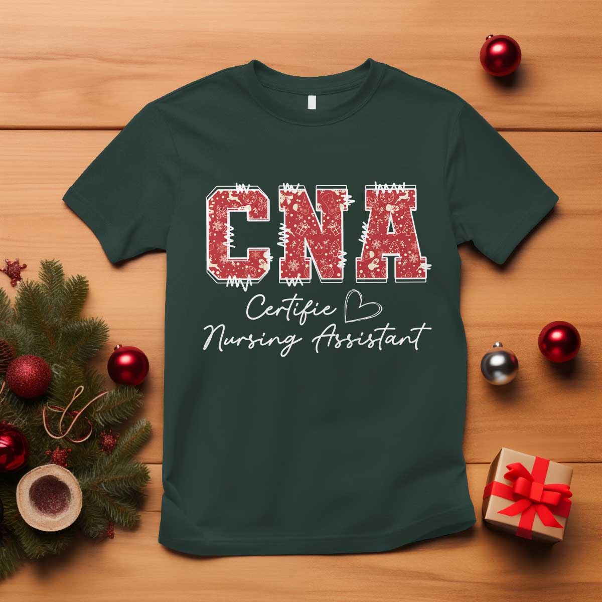 CNA Christmas T Shirt Certified Nursing Assistant Gift - Wonder Print Shop