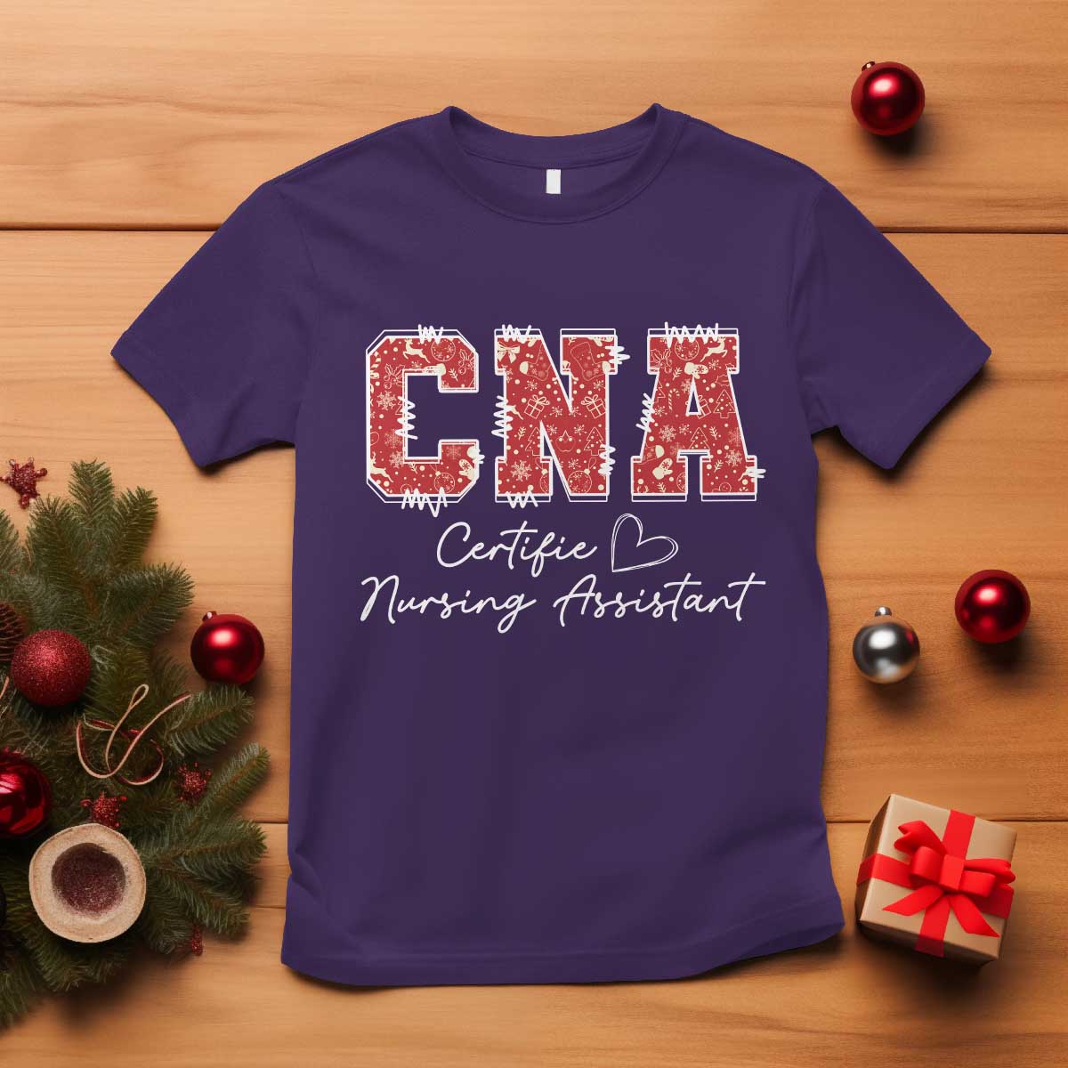 CNA Christmas T Shirt Certified Nursing Assistant Gift - Wonder Print Shop