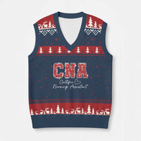 CNA Xmas V-Neck Knit Sweater Vest Certified Nursing Assistant Gift - Wonder Print Shop