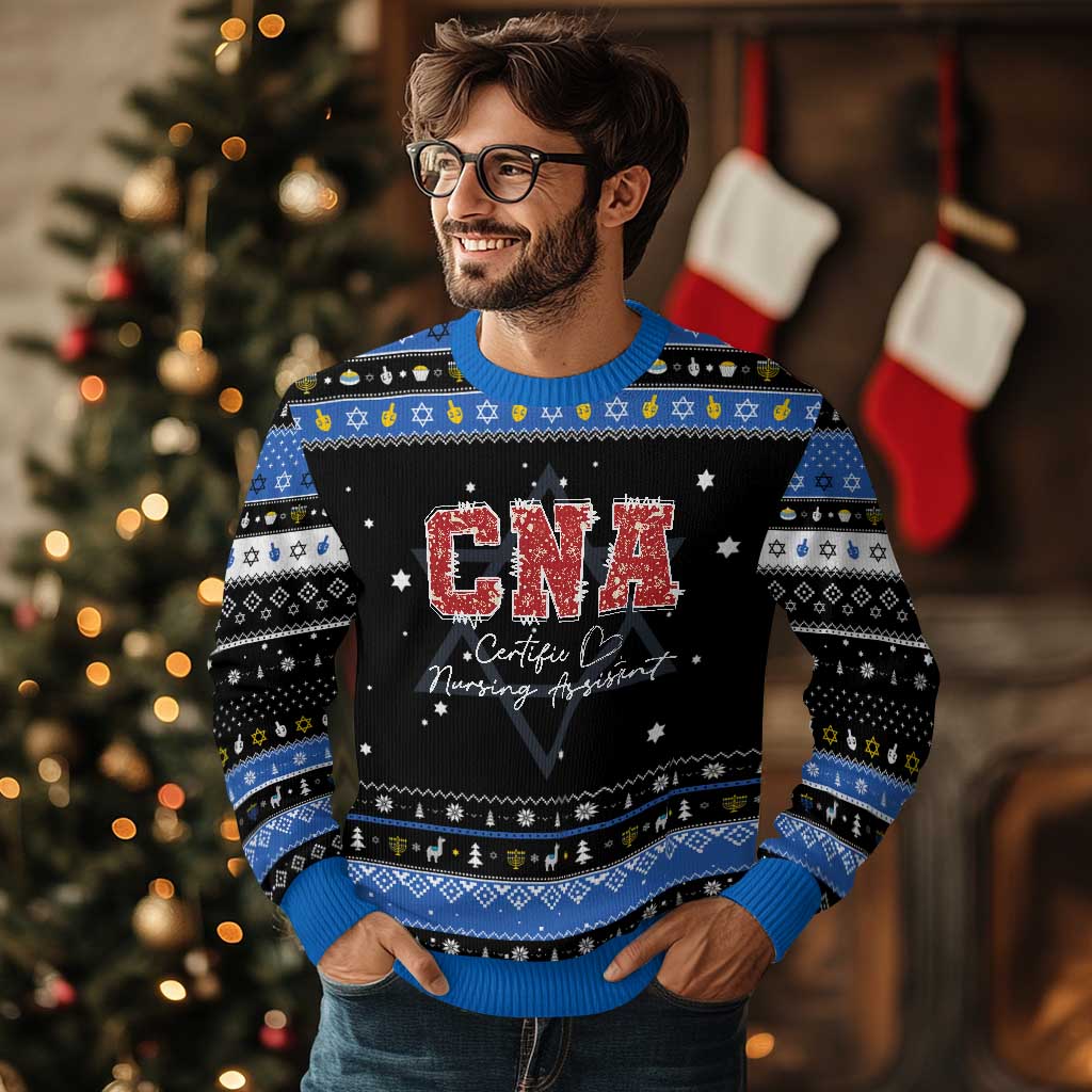CNA Christmas Hanukkah Ugly Sweater Certified Nursing Assistant Gift - Wonder Print Shop