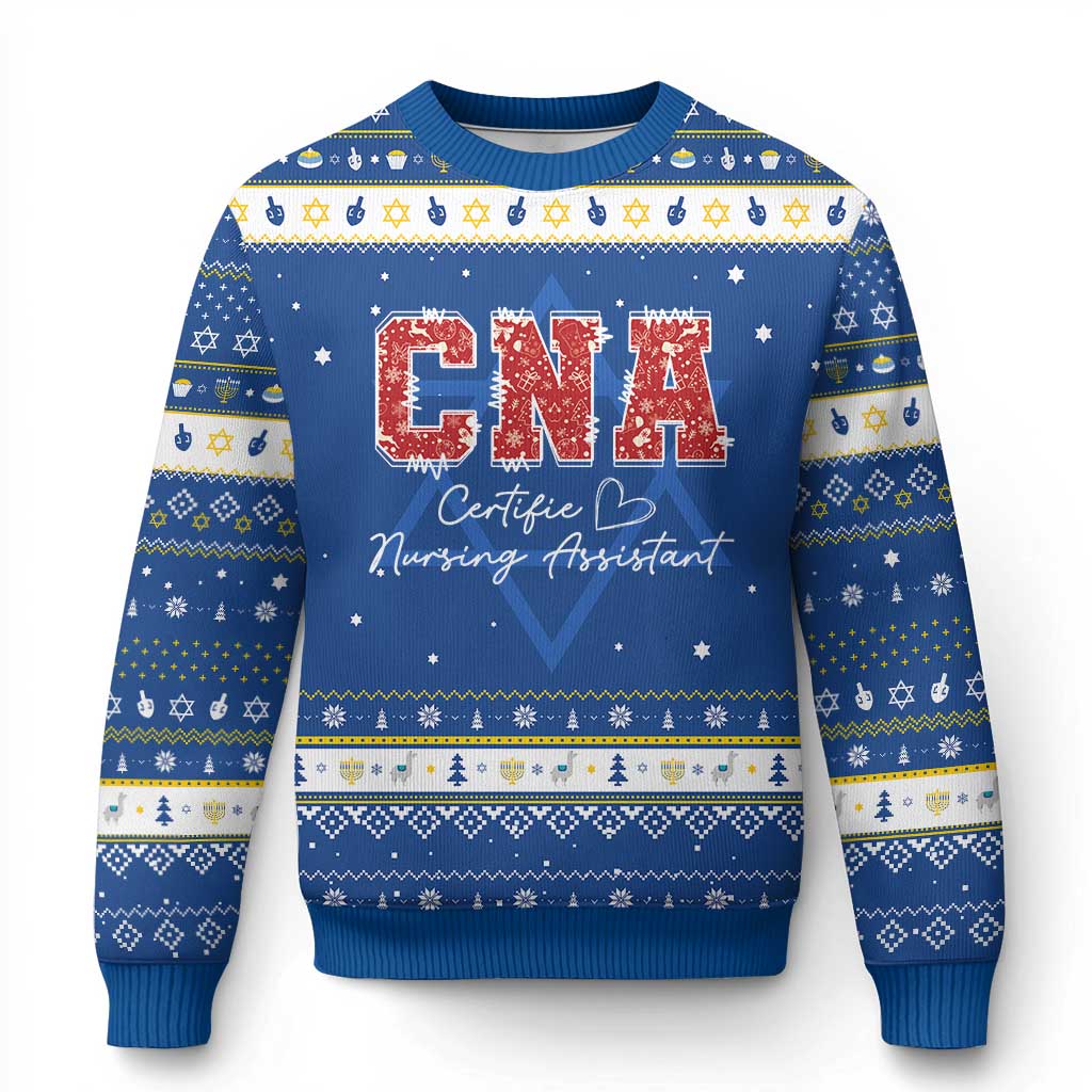 CNA Christmas Hanukkah Ugly Sweater Certified Nursing Assistant Gift - Wonder Print Shop