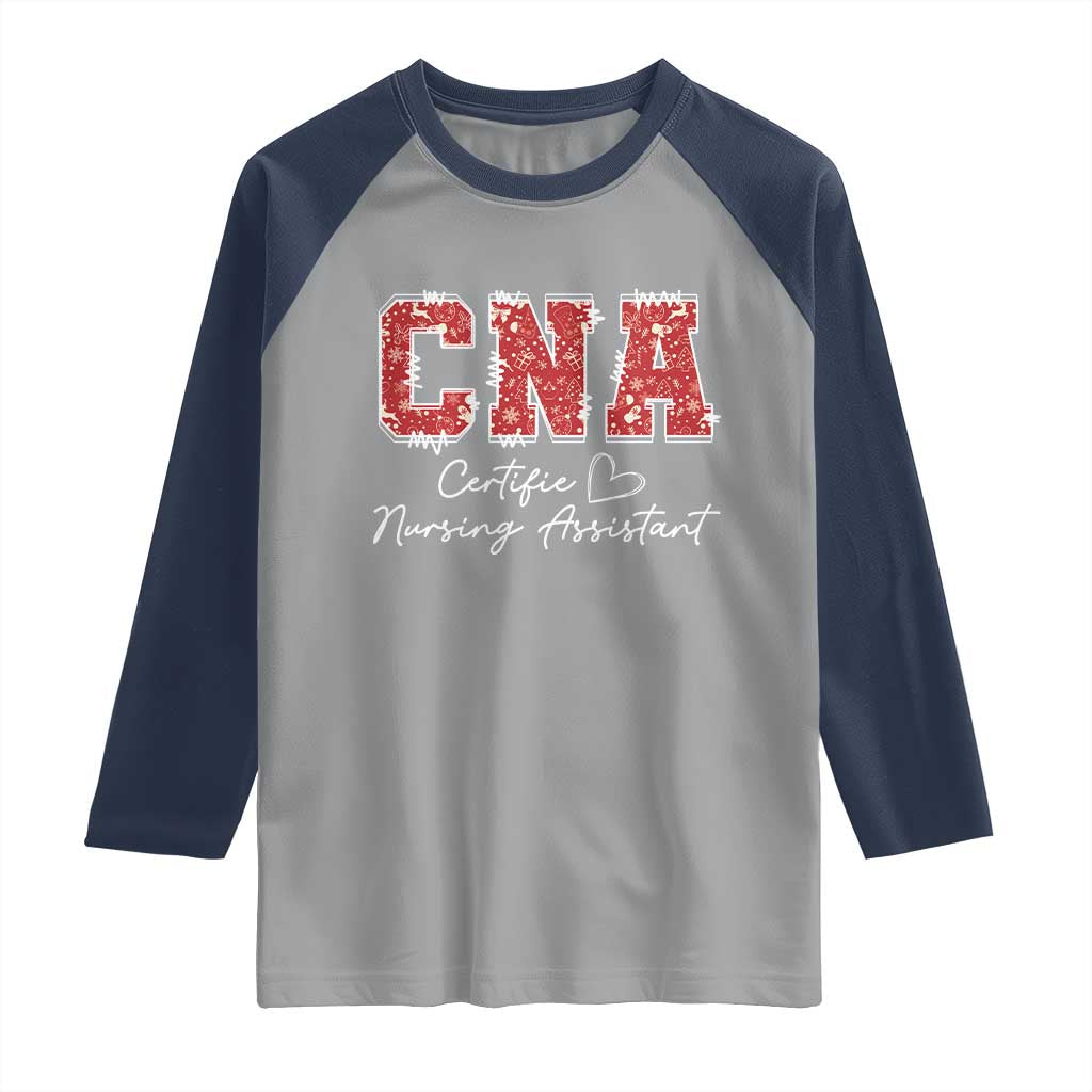 CNA Christmas Raglan Shirt Certified Nursing Assistant Gift - Wonder Print Shop