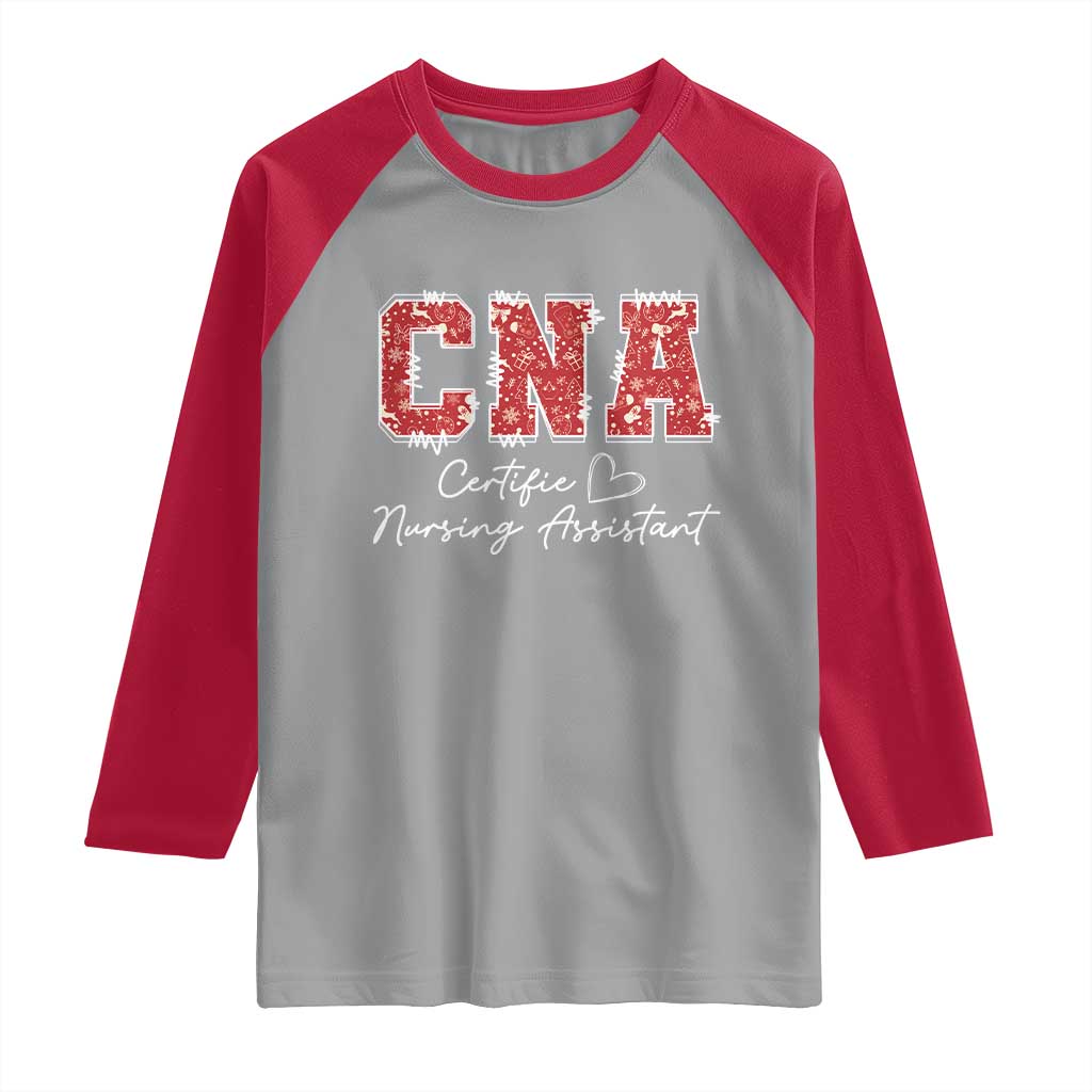 CNA Christmas Raglan Shirt Certified Nursing Assistant Gift - Wonder Print Shop