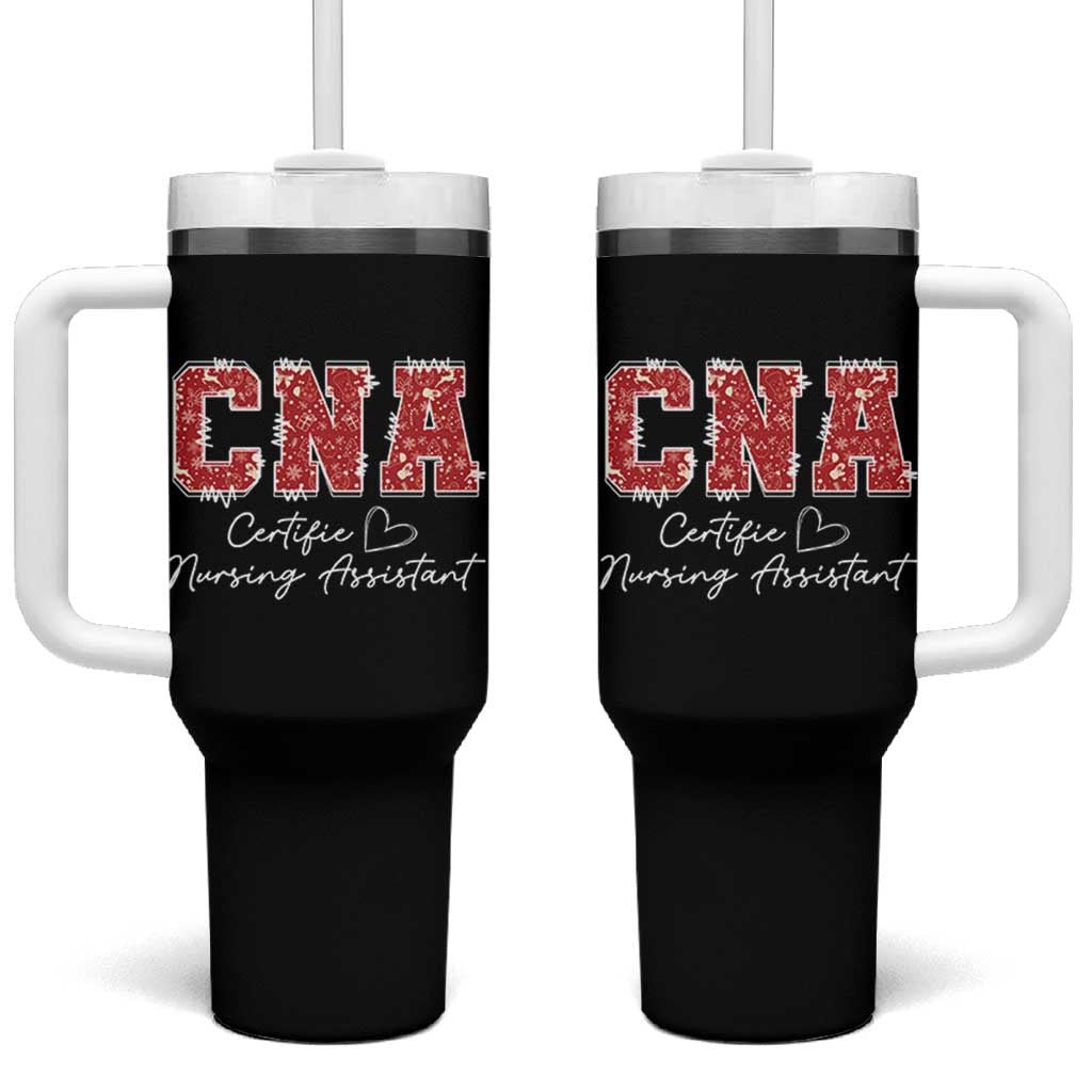 CNA Christmas Tumbler With Handle Certified Nursing Assistant Gift - Wonder Print Shop