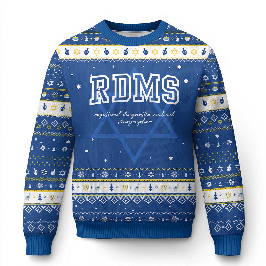 Sonographer Hanukkah Ugly Sweater RDMS Ultrasound Tech Technologist Gift - Wonder Print Shop