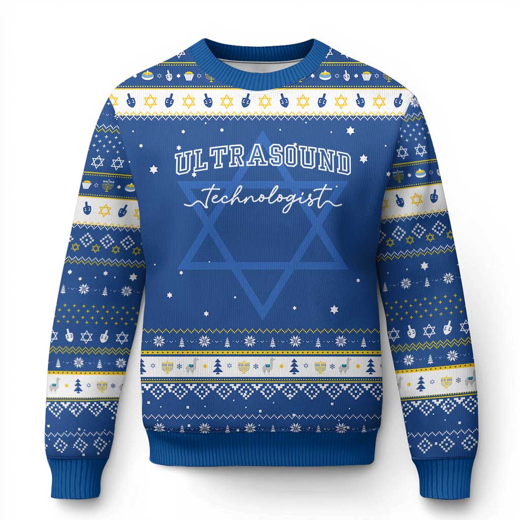 Ultrasound Tech Hanukkah Ugly Sweater Technologist Gift Sonographer Sonography Student - Wonder Print Shop