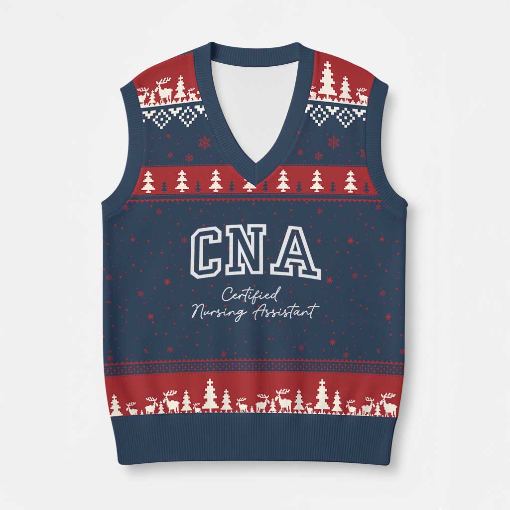 Certified Nursing Assistant V-Neck Knit Sweater Vest CNA Gift - Wonder Print Shop