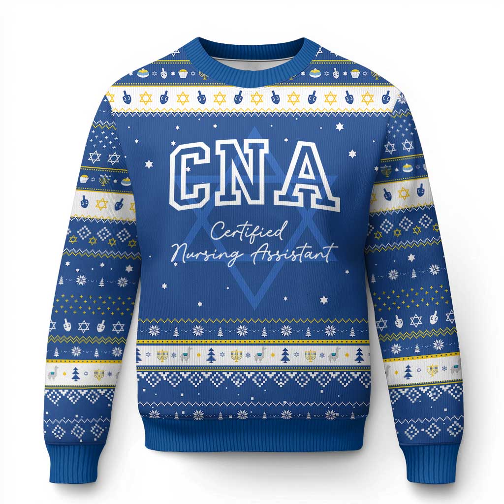 Certified Nursing Assistant Hanukkah Ugly Sweater CNA Gift - Wonder Print Shop